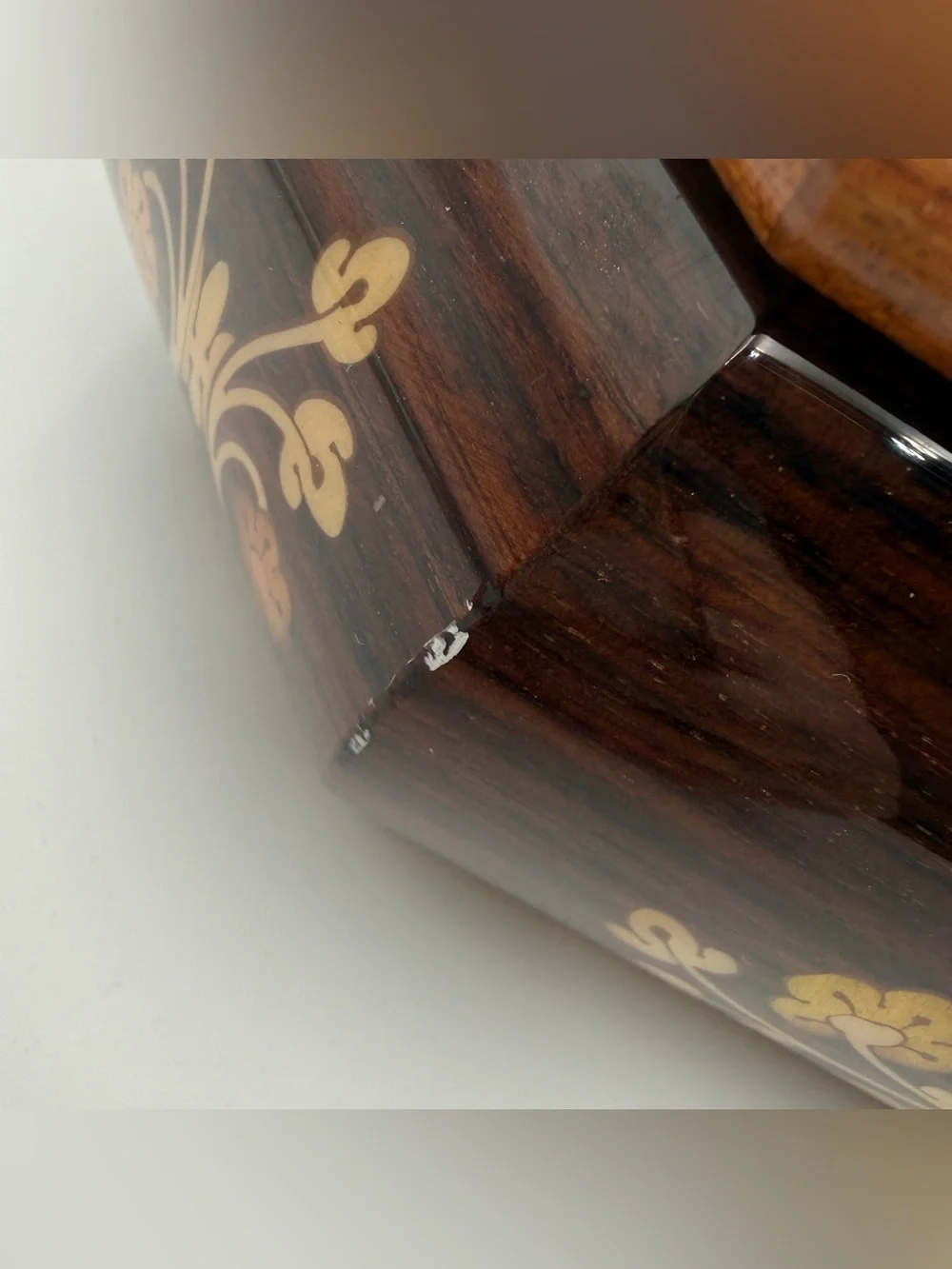 VTG Italian Inlaid Wood Jewelry Music Box Reuge Swiss Movement Double Layer 14”